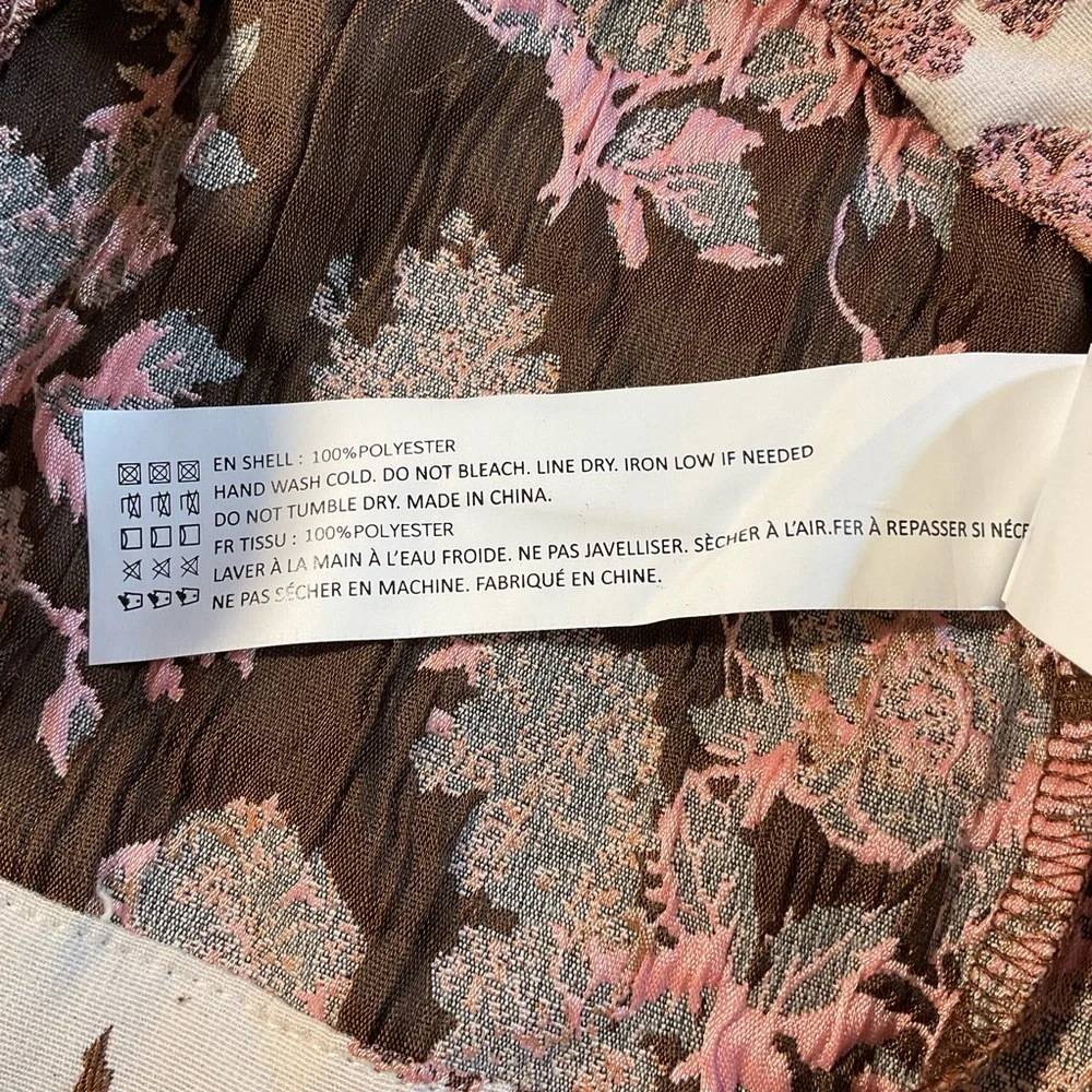 Anthropologie En Saison My World Blush Pink Floral Print Jacquard Mini D… - Picture 10 of 10